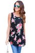 Sexy Black Blooms Floral Print Sleeveless Babydoll Tank